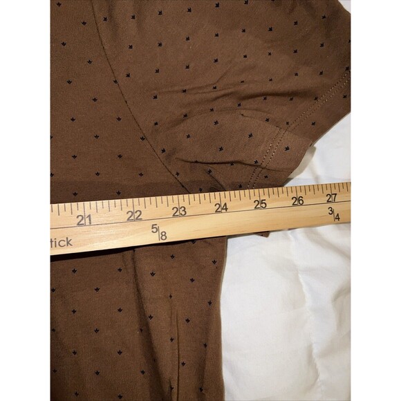Perry Ellis Mens Shirt Brown XXL Polo Short Sleeve Luxury Pima Cotton Polka Dots - Picture 11 of 13